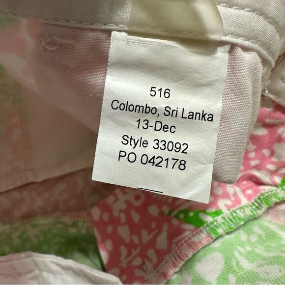 Lilly Pulitzer The Walsh Short Women's Pink‎ Green Novelty Print Cotton 0 - Picture 6 of 11